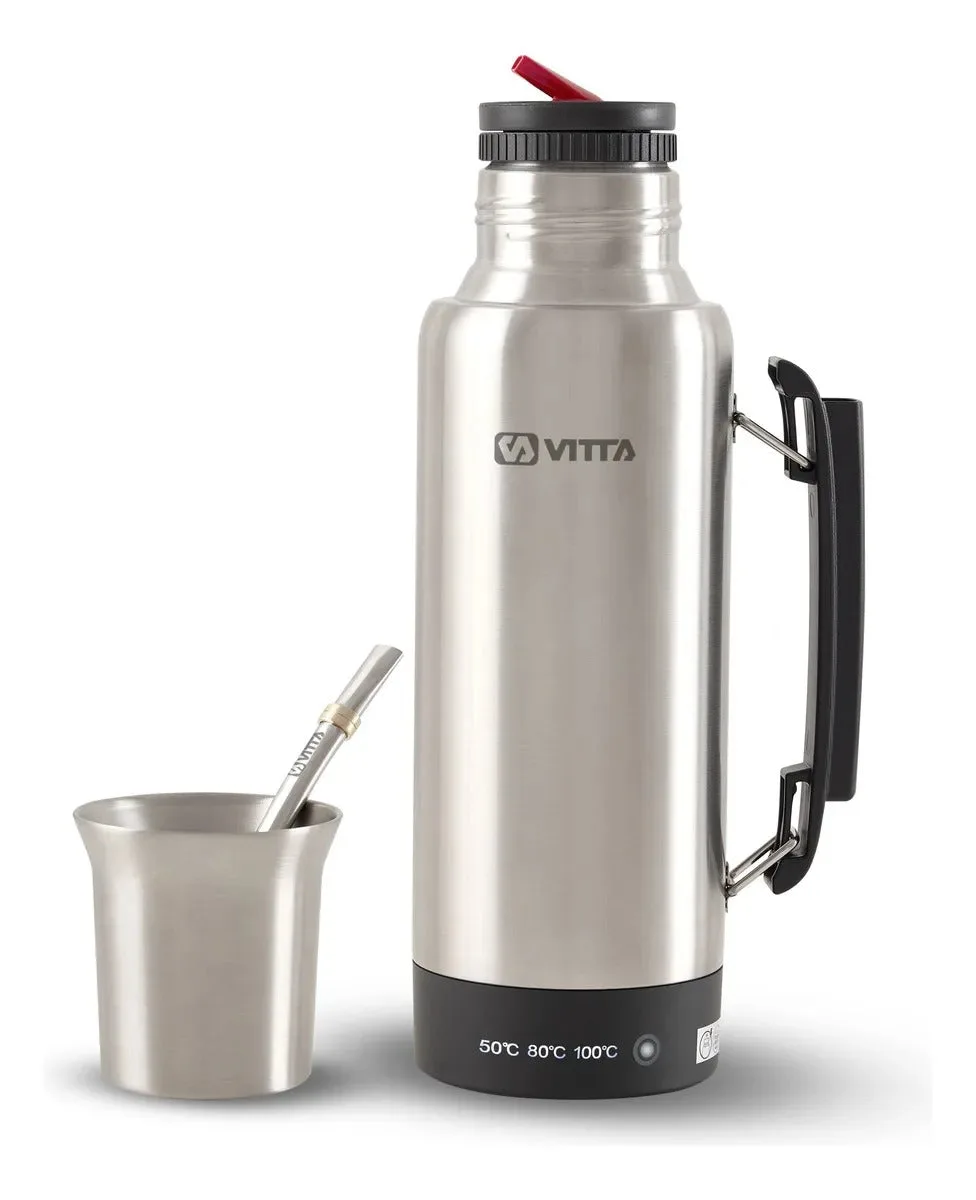 Termo Eléctrico Vitta 2 en 1 con Mate y Bombilla 1 Litro