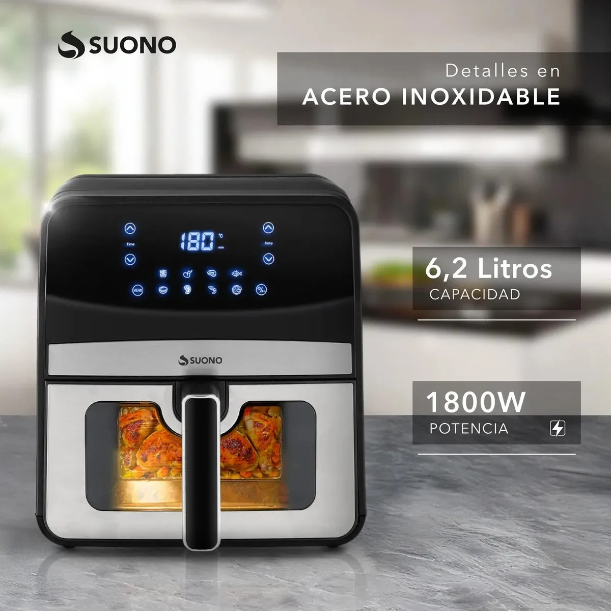 Freidora de Aire Digital Suono 6.2L 1800W