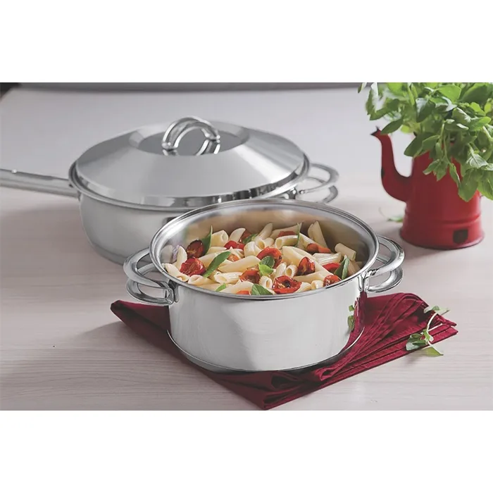 Bateria de Cocina Juego Ollas Cacerola 6 Piezas Tramontina Solar Acero Inoxidable Triple Fondo